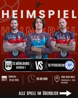 Das erste Saisonwochenende ist da! 🤾‍♀️🔥

Am 19. & 20.09. geht’s endlich wieder los!

Kommt in die Halle, feuert unsere Teams an und erlebt gemeinsam mit uns den Start in die neue Saison. 🙌❤️

Wir freuen uns auf euch!

#handball #saisonstart #heimspiel