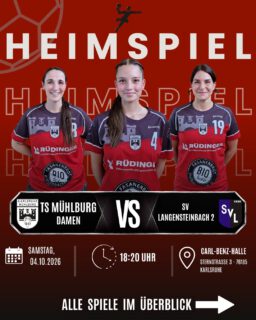 🏠🤾‍♂️ HEIMSPIELWOCHENENDE! 🔥

Dieses Wochenende heißt es wieder: Alle in die Halle! ❤️🖤

Unsere Teams sind vor heimischem Publikum gefordert und wollen gemeinsam mit euch alles auf der Platte lassen. 💪

Kommt vorbei, unterstützt unsere Mannschaften und sorgt für ordentlich Stimmung auf der Tribüne! 📣🔥

Wir freuen uns auf euch! 🙌

#heimspiel #handball #heimspielwochenende #teamspirit