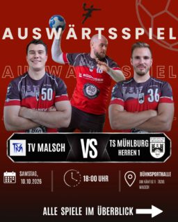 🔥 Auswärtswochenende! 🤾‍♂️

Dieses Wochenende bleibt unsere Festung leer, unsere Teams sind dafür in den Hallen der Region unterwegs! 🏟️

Wir wünschen allen Jugend- und Seniorenmannschaften viel Erfolg! 🍀💪

Und denkt dran: Jede Mannschaft freut sich über eure Unterstützung. Auch auswärts! 📣❤️

#auswärtswochenende #handball #gemeinsamstark #auswärtsstark